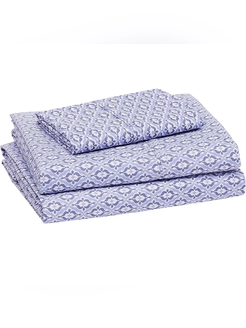 TWIN Super-Soft Easy-Care Bedsheet Set 3Pc. Brushed Microfiber - BLUE DAMASK